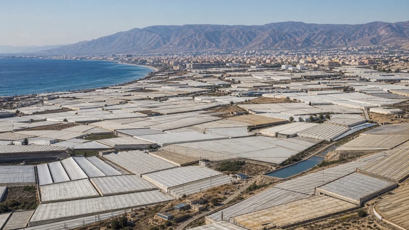 Mar de invernaderos entre la sierra y el Mediterráneo, símbolo de la transformación agraria